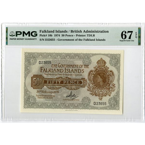 Falkland Islands. Government of the Falkland Islands, 1974, Issued Banknote.