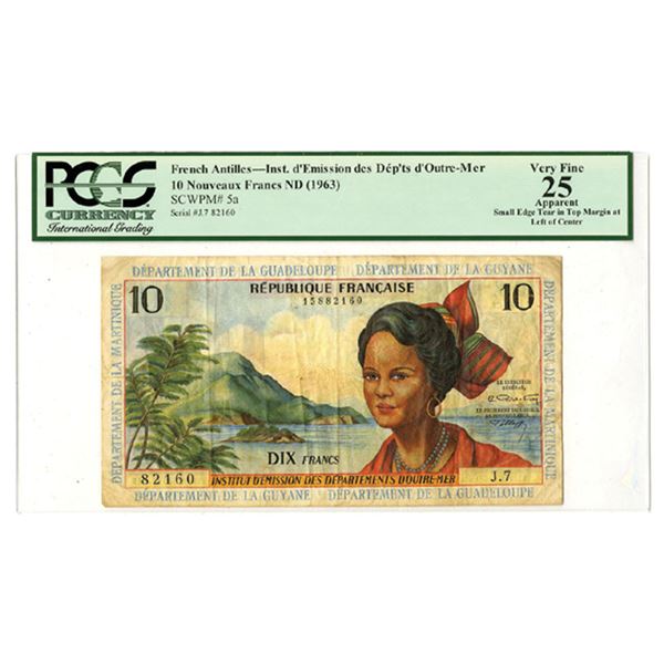 French Antilles. Institut d'Emission d'Outre-Mer, 1963, Issued Banknote.