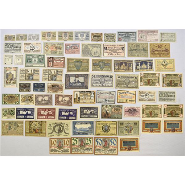 Germany. Central & Northern German Municipal Notgeld Collection, 1917 to 1923, Issued Emergency Curr