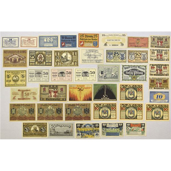 Germany. Civic & Municipal Notgeld Collection, 1918 to 1922, Issued Banknote Assortment.