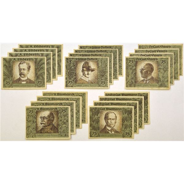 Germany. Hamburg & Bremen, 1921, 75 Pfennig Colonial Memorial Notgeld Collection.