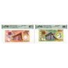 Image 1 : Papua New Guinea. Bank of Papua New Guinea, 2012 and 2014, Specimen Banknote Pair.