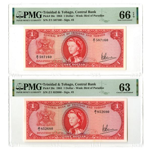Trinidad & Tobago. Central Bank of Trinidad & Tobago, L.1964, Issued Banknote Replacement Pair.