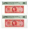 Image 1 : Trinidad & Tobago. Central Bank of Trinidad & Tobago, L.1964, Issued Banknote Replacement Pair.