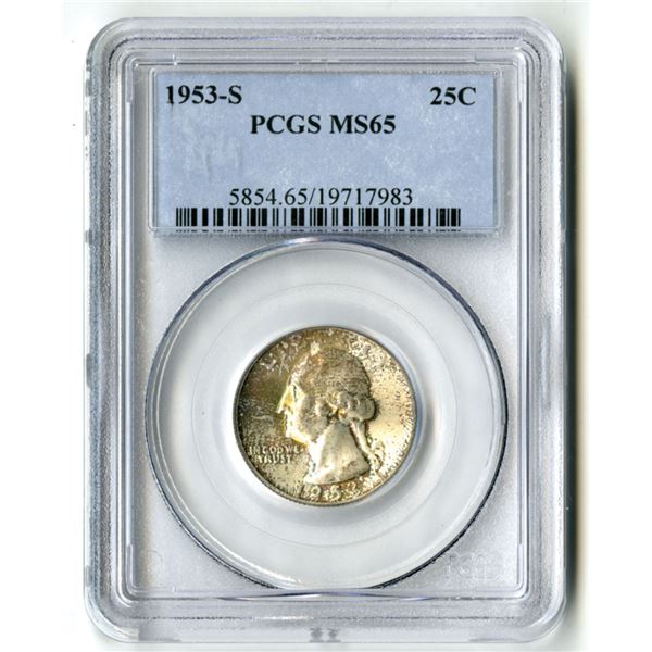 U.S., Washington Quarter, 1953-S, 25C, PCGS MS 65
