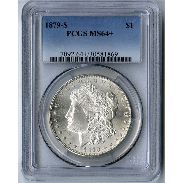 U.S., Morgan Silver Dollar, 1879-S, $1, PCGS MS 64+ Uncirculated