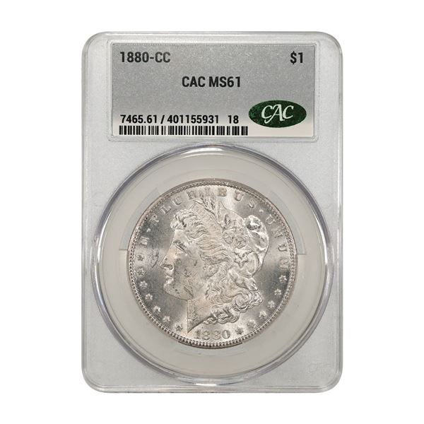 U.S., Morgan Silver Dollar, 1880-CC, $1, CAC MS 61 Uncirculated