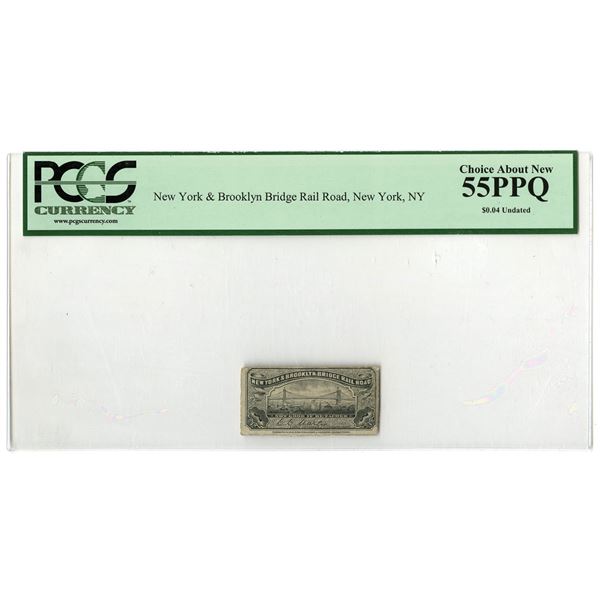 NY. New York & Brooklyn Bridge Rail Road, ND (ca. 1860s), Obsolete Token.
