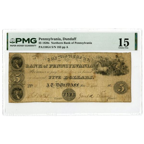 PA. Northern Bank of Pennsylvania, 1825, Issued Obsolete Banknote