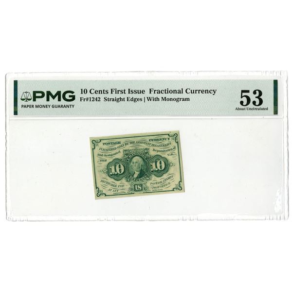D.C., First Issue Fractional Currency, 1862, Fr#1242, Issued Note.