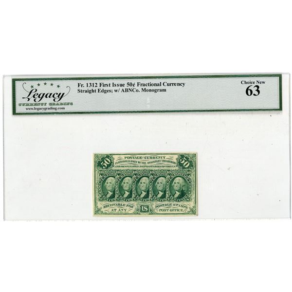 D.C. First Issue Fractional Currency, 1862, 50 Cents, Fr.#1312.