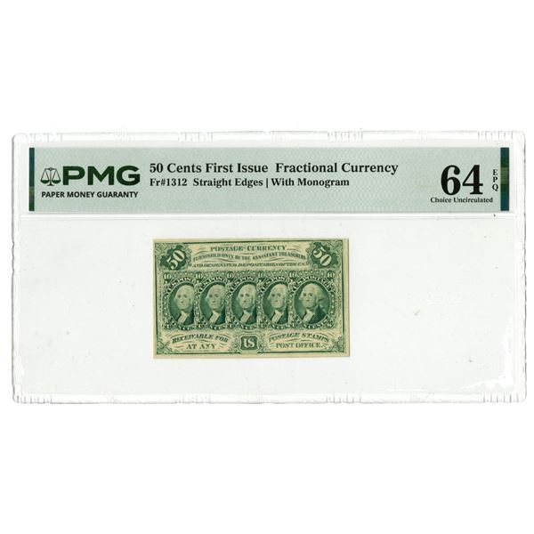 D.C., First Issue Fractional Currency, 1862, 50 Cents, Fr#1312.