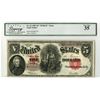 Image 1 : U.S. Legal Tender Note. 1907 $5, Fr.# 91, "PCBLIC" Error, Issued Banknote, Legacy Very Fine 35