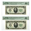 Image 1 : U.S., F.R.N., $20, Series of 1934D, Fr.# 2058EW, Issued Banknote Pair.