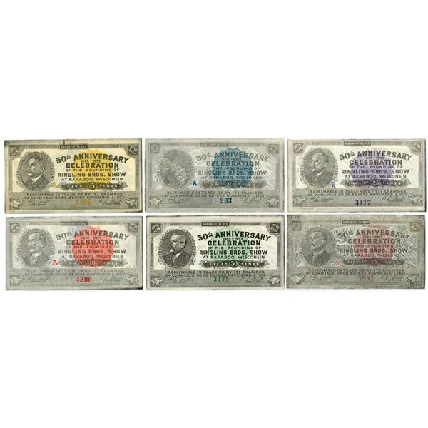 WI. Ringling Bros. Show, 1933, 50th Anniversary Celebration Scrip Notes.