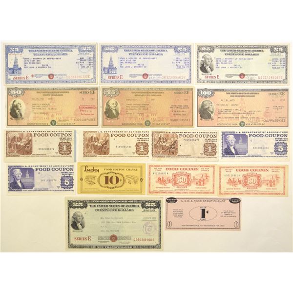 U.S. Savings Bonds and Food Stamp-Coupon Assortment, 1951 to 1997