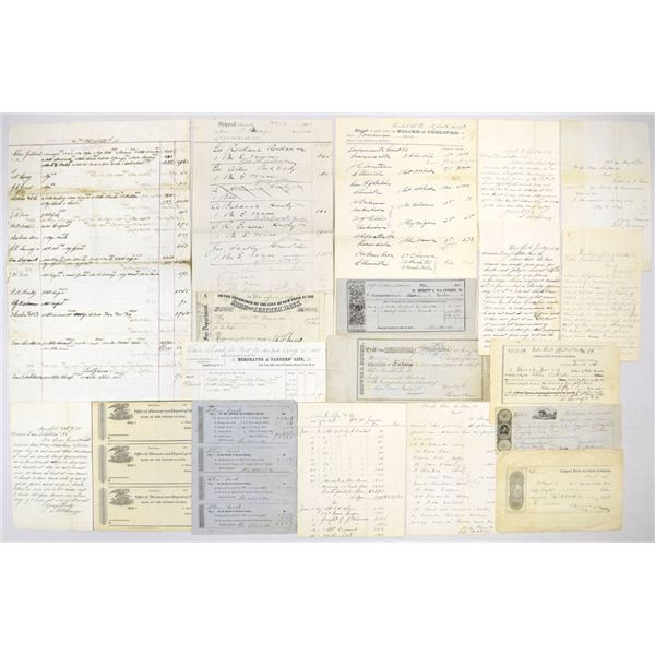 NY. Ellenville and Rondout Canal, Trade, and Shipping Ephemera, 1850s to 1900s