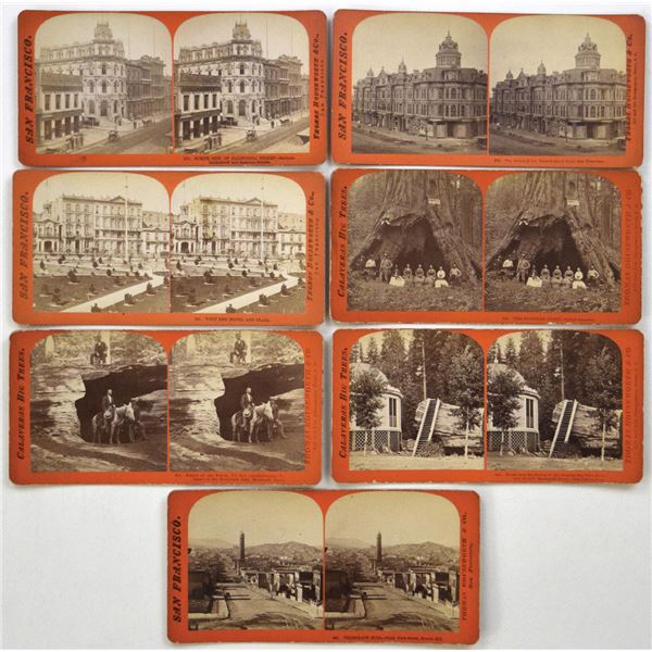 CA. San Francisco & Calaveras Big Trees Stereo view Card Collection, 1870s to 1880s, Thompson & West