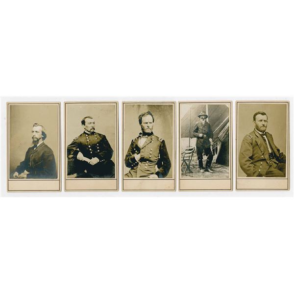 NY. Civil War CDV lot of 5 different Military Photographs by Frederick H. Meserve including Grant an