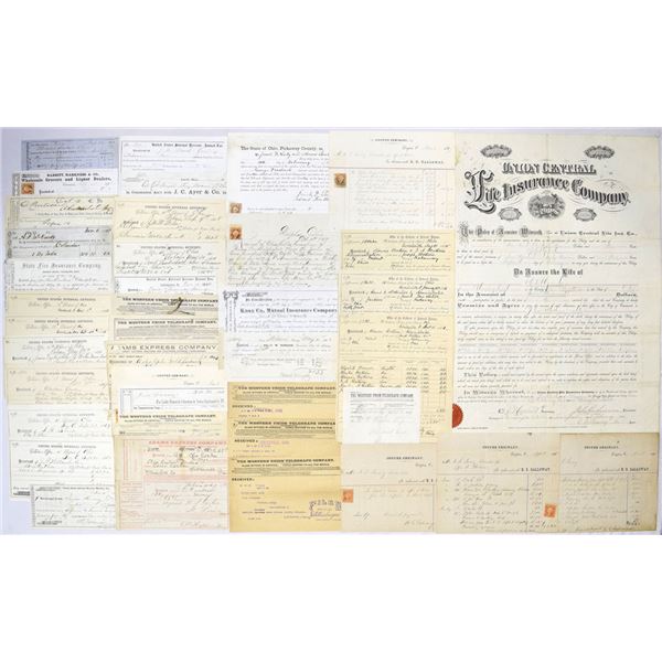 Ohio Internal Revenue, Telegraph, Railroad and Business Ephemera Collection, 1860s to 1890s