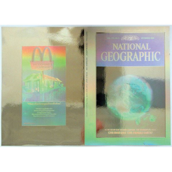 NY. ABNC, Unfolded 1988 Proof National Geographic Hologram Covers, "Fragile Earth" With Vintage Holo