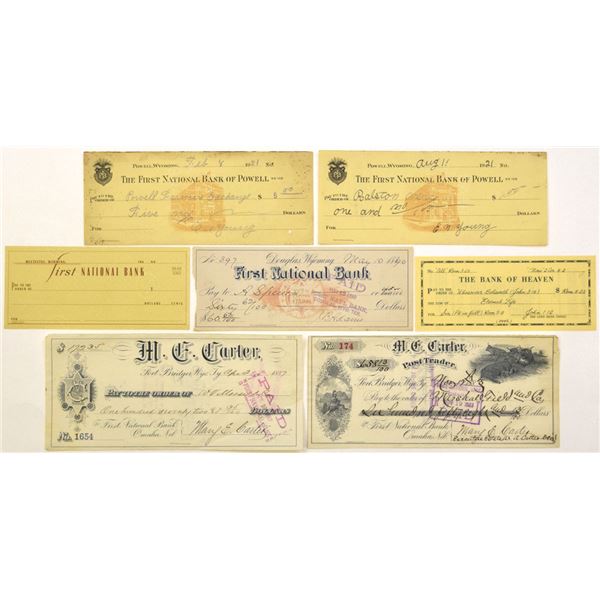 WY. M.E. Carter, Post Trader, Fort Bridger, Wyoming Territory, Draft and Check Collection, ca.1883 t