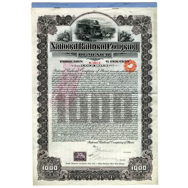 Mexico. National Railroad Company of Mexico, 1902 I/U  Bond