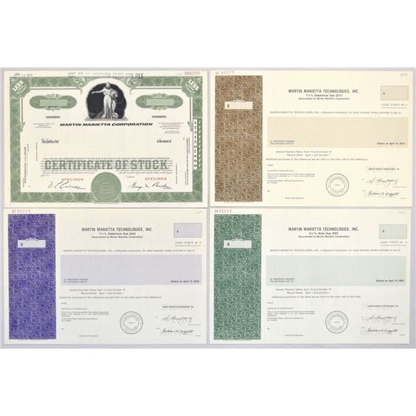 MD. Martin Marietta Specimen Stock and Bond Quartet, 1970 to 1995.