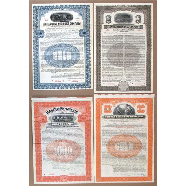 Mining and Coal Specimen Bond Quartet, 1905 to 1935