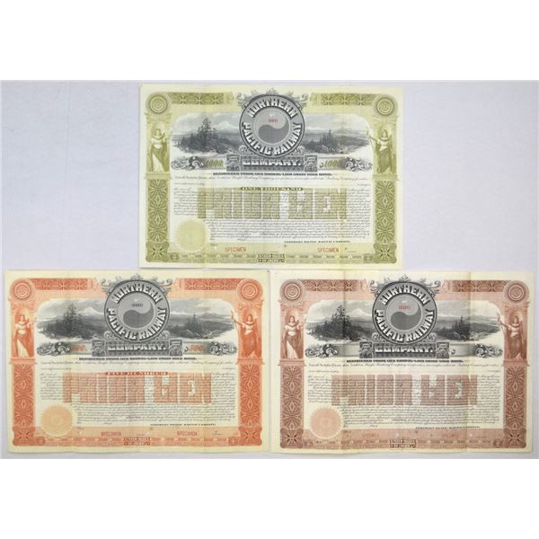 MN & WI. Northern Pacific Railway Co., 1896 (1904 to 1908), Registered Specimen Gold Bond Trio.
