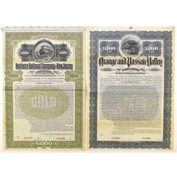 NJ. Orange and Passaic Valley & Northern Railroad Co. of New Jersey, 1898 and 1900, Specimen Gold Co