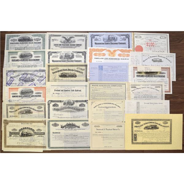 American Railroad Securities, 1870s to 1930s, Bond & Stock Assortment