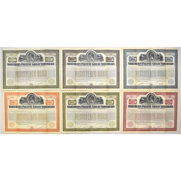 WI. Northern Pacific-Great Northern, ND (1901 to 1904), Registered Specimen Joint Bond Assortment.