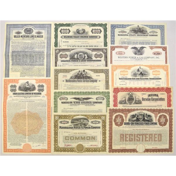 Utility & Power Securities, 1910 to 1973, Bond & Stock Assortment