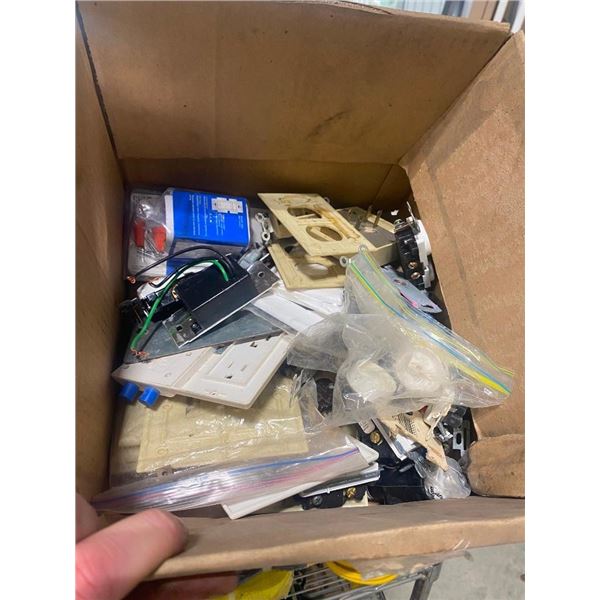 BOX OF ASSORTED ELECTRICAL SUPPLIES