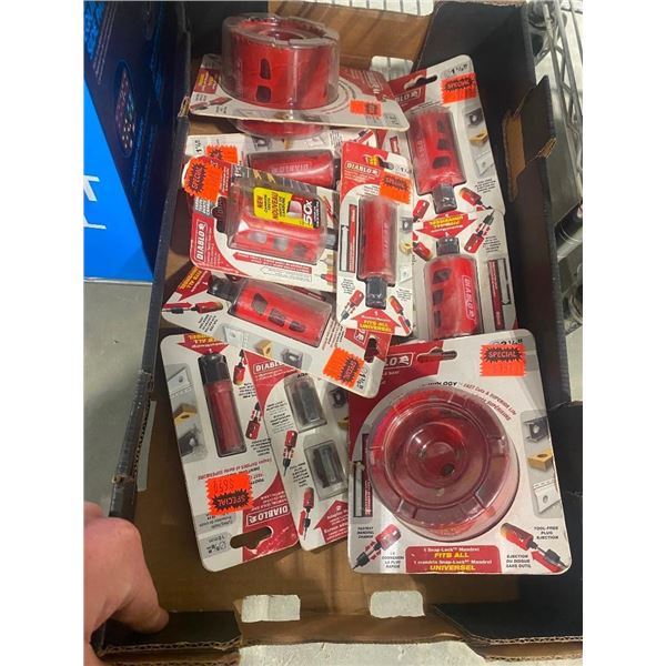 BOX OF ASSORTED HOLE SAW BITS