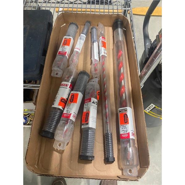 BOX OF ASSORTED LONG DRILL BITS
