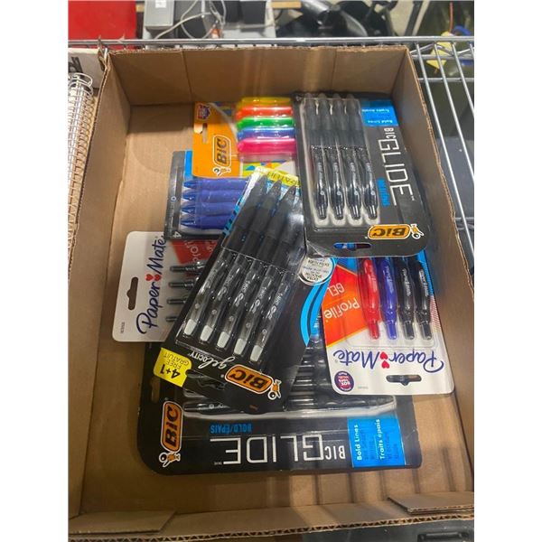 BOX OF ASSORTED PENS