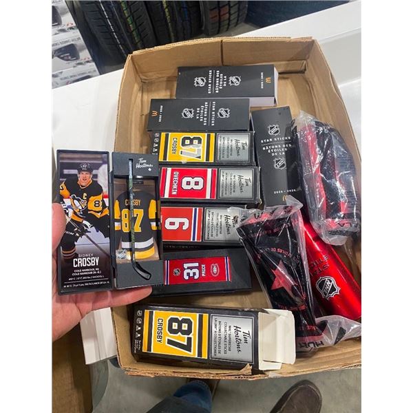 BOX OF COLLECTIBLE HOCKEY STICKS