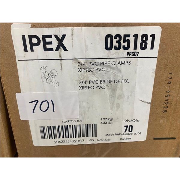 70 OF 3/4IN PVC PIPE CLAMPS