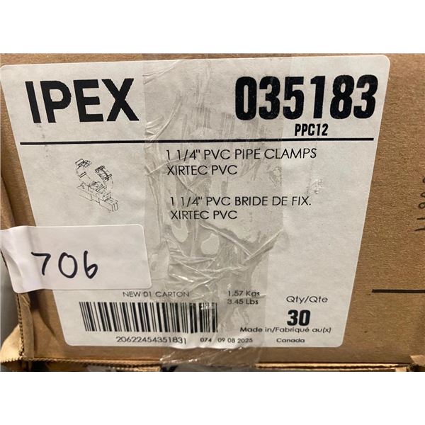 30 OF 1.25IN PVC PIPE CLAMPS