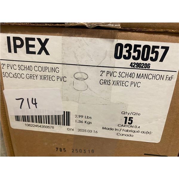 15 OF 2IN PVC COUPLINGS