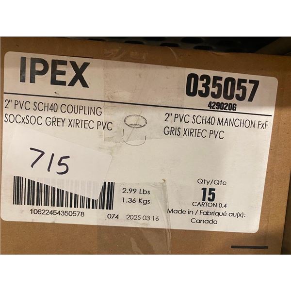 15 OF 2IN PVC COUPLINGS