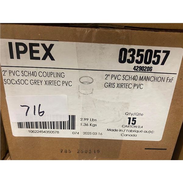 15 OF 2IN PVC COUPLINGS
