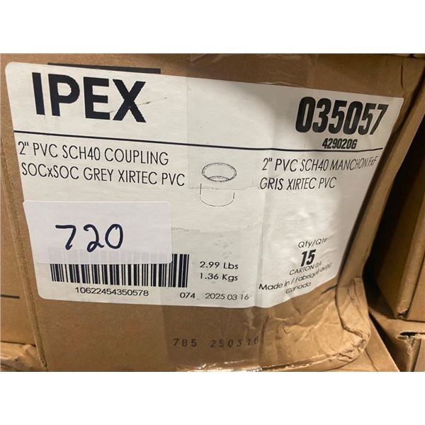 15 OF 2IN PVC COUPLINGS