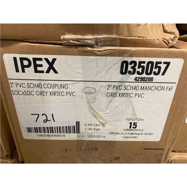 15 OF 2IN PVC COUPLINGS