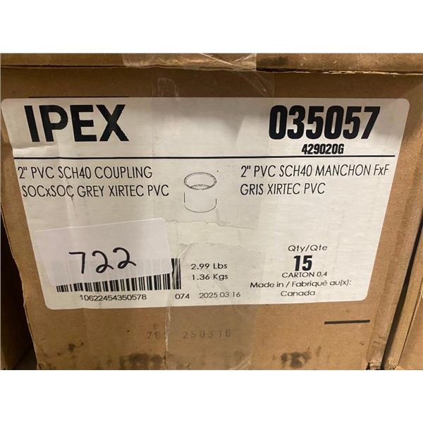 15 OF 2IN PVC COUPLINGS
