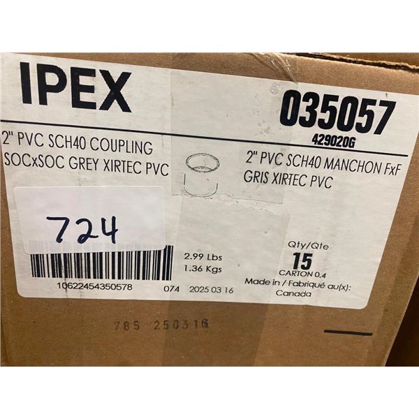 15 OF 2IN PVC COUPLINGS