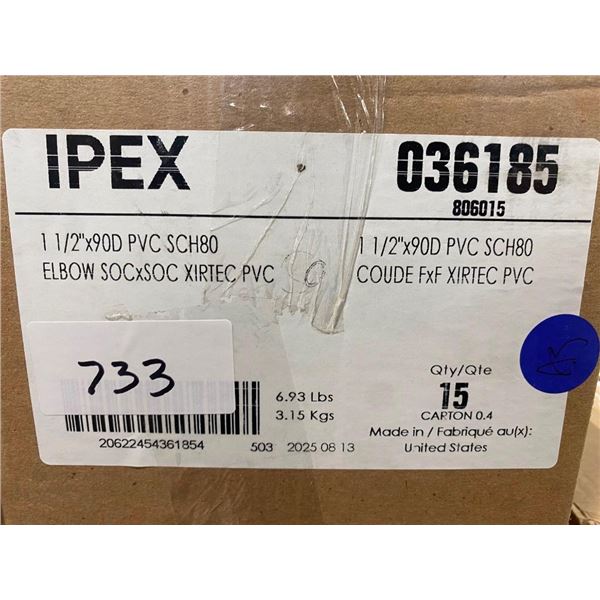 15 OF 1.5IN OF 90 DEGREE PVC ELBOWS