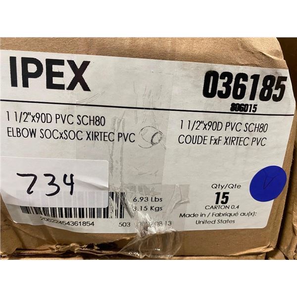 15 OF 1.5IN OF 90 DEGREE PVC ELBOWS